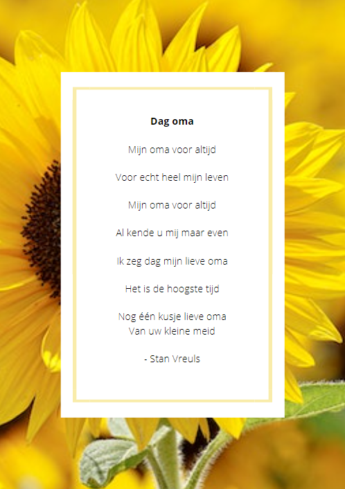 gedichten bij overlijden oma