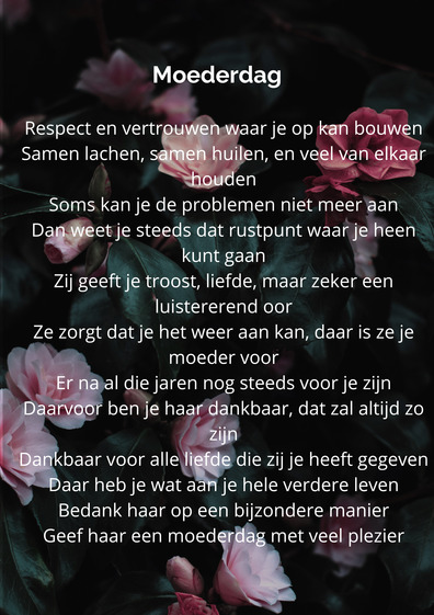Moederdag gedicht