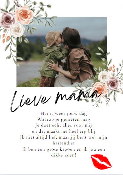 Gedicht voor moederdag: Lieve mama