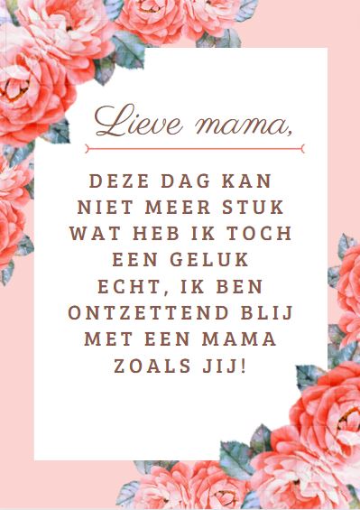Lieve mama gedichtje