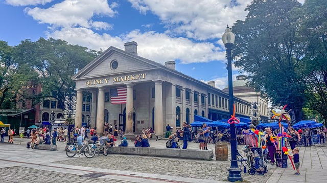 de quincy market op de marketplace van boston